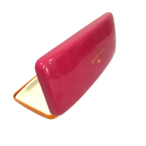 Kate Spade Pink Orange Clam Shell Sunglasses Eyeglass Eyes Hard Case (CASE ONLY) - Picture 5 of 8